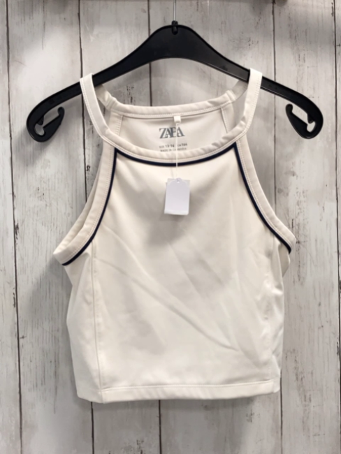 Zara  Sporttop  Gr. 158  weiß blauer Bund 