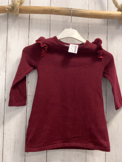 H&M Kleid Gr. 92  dunkelrot Strick 