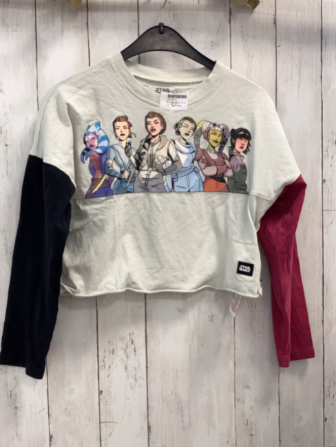 Star Wars  Langarmshirt  Gr. 146/152  mint Star Wars Figuren schwarz / pflaume Ärmel 
