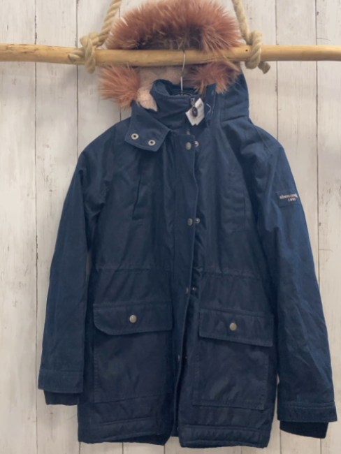 Abercrombie Winterjacke Gr. 146  blau abtrennbarer Fellbund an der Kapuze