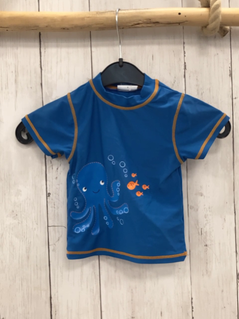 Needs  UV-Schutzshirt  Gr. 86  blau orange Nähte Krake Fische 
