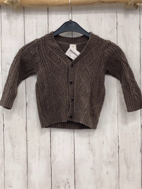 H&M  Strickjacke  Gr. 80  braun Zöpfe 