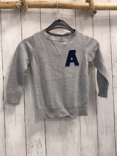 Charles Vögele Pullover Gr. 98  grau Strick blaues A Strick