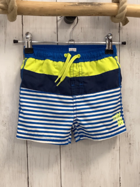  Badeshorts Gr. 86  blau weiß gelb gestreift Kordel