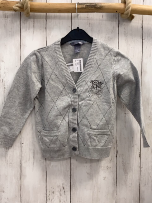 H&M Strickjacke Gr. 104  grau Rauten