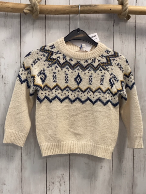 neu  Pullover  Gr. 110  beige + blau gelbes Muster NP 15,99 € red af 12,99 € 