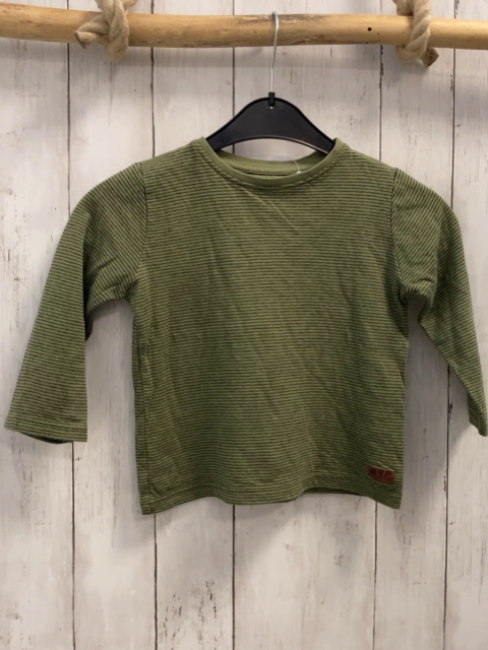   Langarmshirt  Gr. 104  kiwi graue Streifen