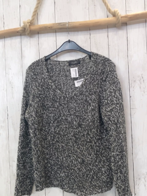  Pullover Gr. 40  grau hellgrau Strick Glitzerfäden