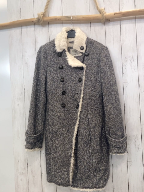 Guess  Mantel  grau creme gemustert creme Teddyfutter 