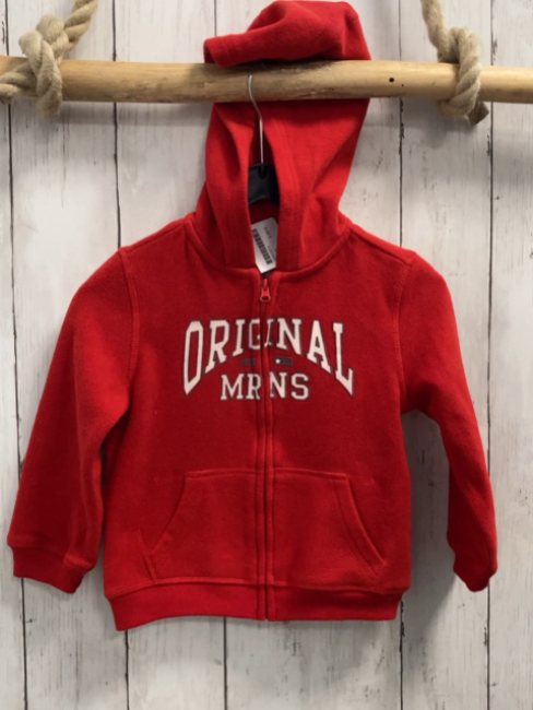   Fleecejacke  Gr. 86  rot Kapuze Schrift 