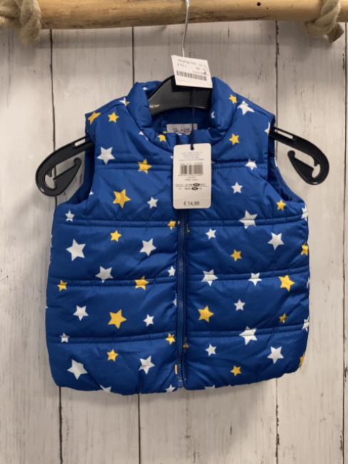 neu BluKids  Weste  Gr. 68  blau + weiß gelbe Sterne NP 14,99€ 