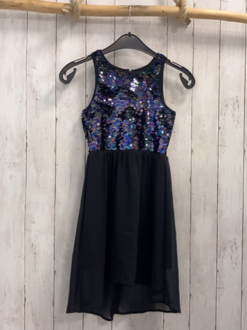   Kleid  Gr. 134  schwarz Pailettenoberteil 