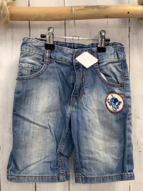 Benetton  Shorts Gr. 98  blau Jeans orange Nähte Bund verstellbar 