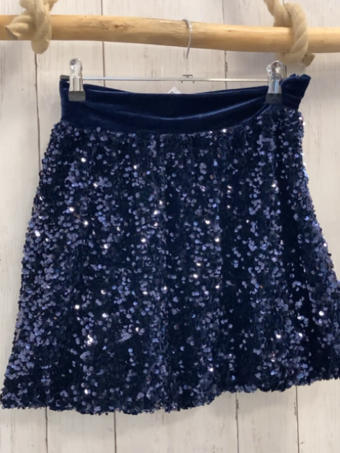 Zara  Rock Gr. 164  blau Pailetten + Samtbund 