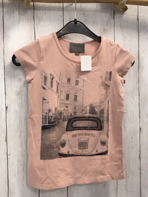Creamie  T-Shirt  Gr. 110  rosa graue Häuser silber Steine 