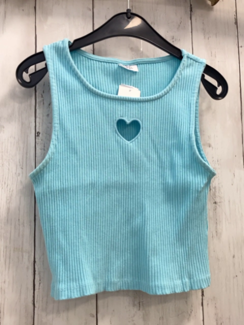 Zara  Top Gr. 134  hellblau Rippen 
