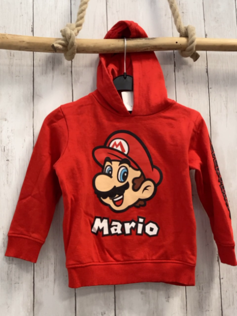   Pullover  Gr. 110  rot Kapuze Super Mario 