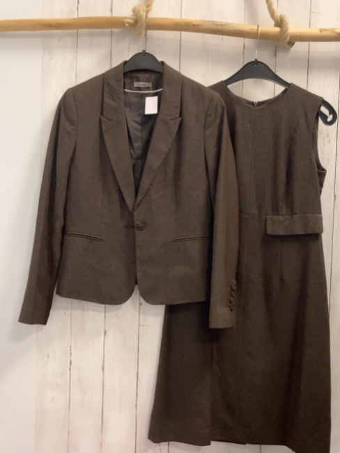 Montego 2tlg Kleid + Blazer  Gr. 38  braun meliert