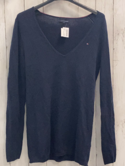 Tommy Hilfiger Gr. S Pullover blau Strick 55% Wolle