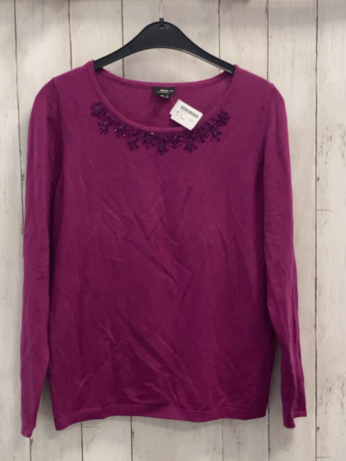 mexx Pullover Gr. M brombeere Strick Steinchen