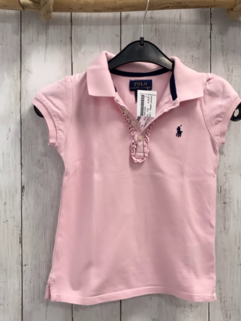 Ralph Lauren  T-Shirt Gr. 116  rosa Polokragen Rüschenbund 
