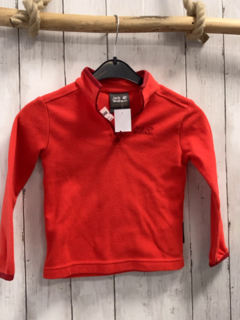 Jack Wolfskin  Pullover  Gr. 104  rot Fleece Reißverschluss 