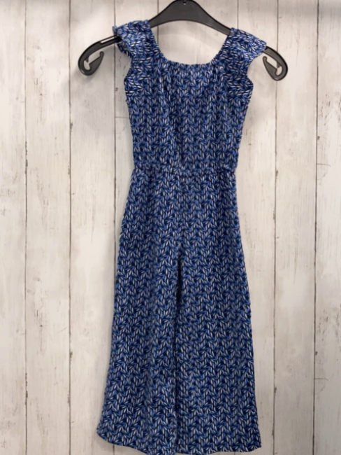 Okaidi Jumpsuit  Gr. 104  schwarz blau weiße Blätter Räschen 