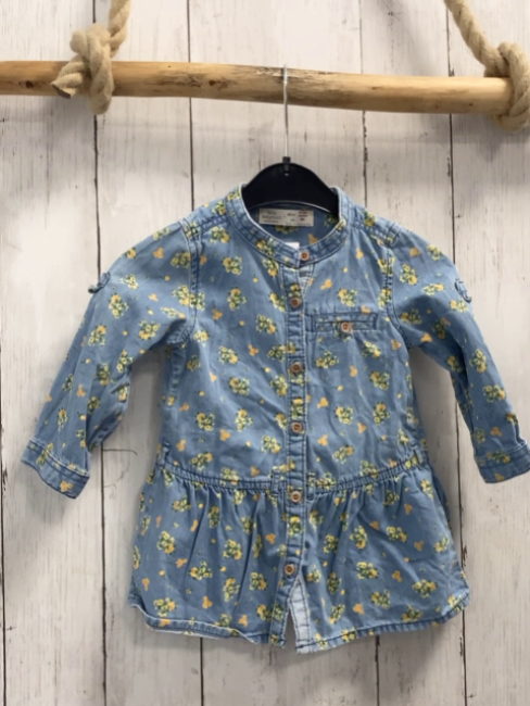 Zara Kleid  Gr. 80  hellblau gelb orange Blumen