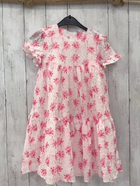  Kleid  Gr. 104  weiß rote Blumen 