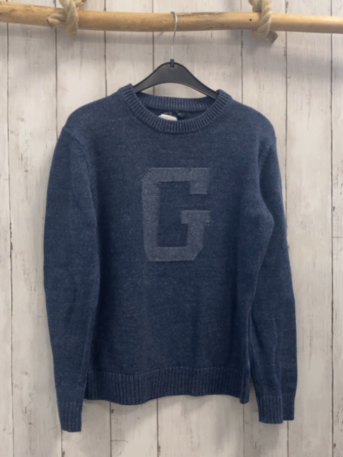 GAP  Pullover  Gr. 152  blau Strick großes "G" 