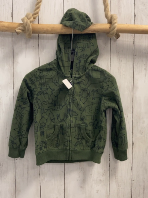 Carter´s  Fleecejacke  Gr. 92  oliv blaue Tiere Kapuze 