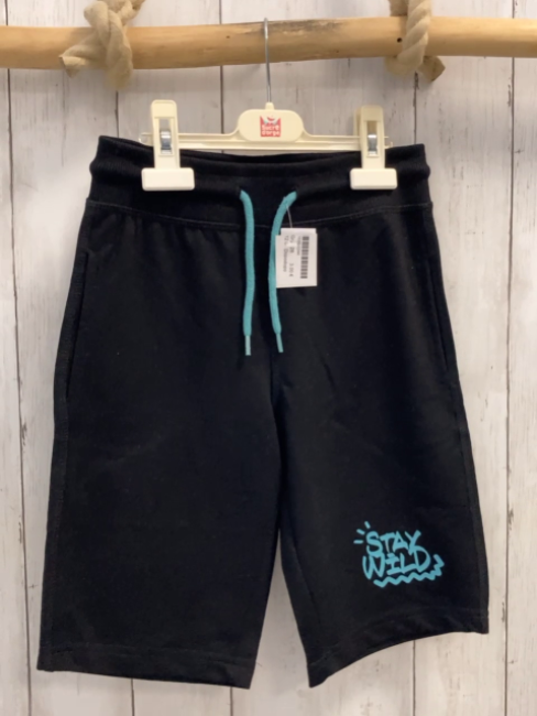 Dopodopo Shorts  Gr. 128  schwarz türkis Kordel Schrift 