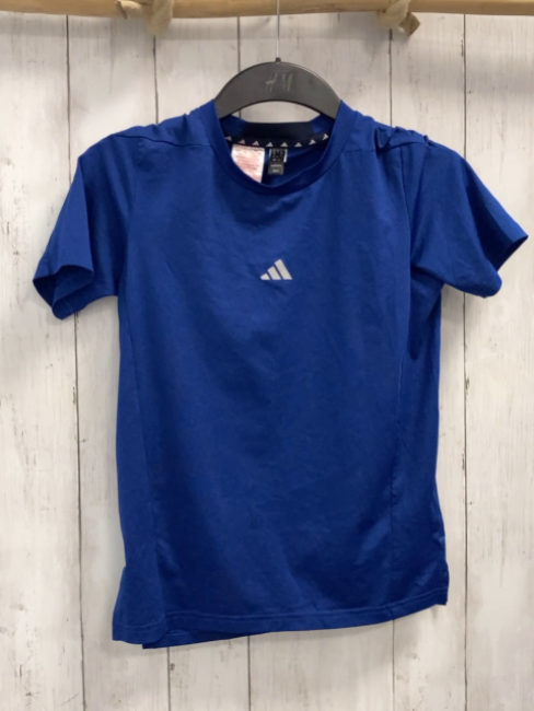 Adidas  Sportshrt  Gr. 140  blau silber Label 