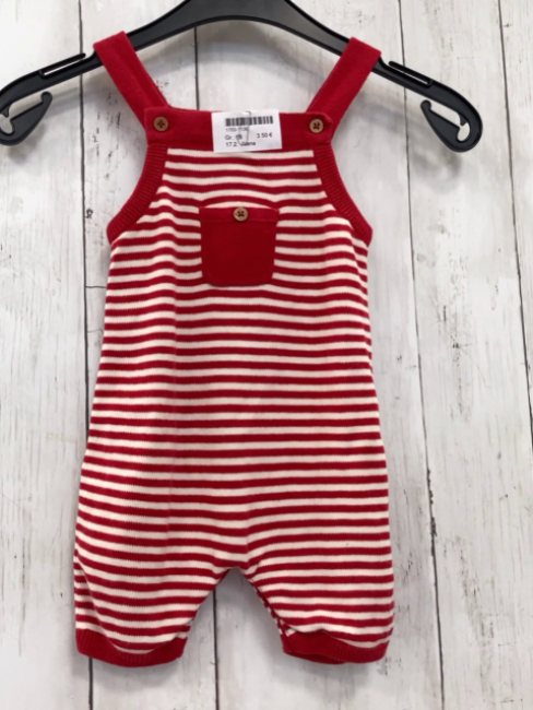 Alana  Playsuit Gr. 68  rot weiße Streifen 