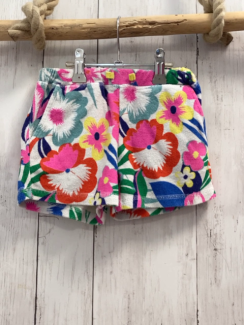Mini Boden Shorts Gr. 116  weiß Frottee bunte Blumen 
