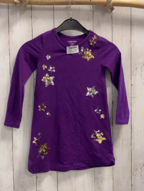 Lands ´ End  Kleid  Gr. 116  lila bunte Pailettensterne 
