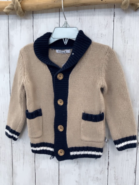 Gulliver  Strickjacke  Gr. 86  beige blau + blau weißer Bund 