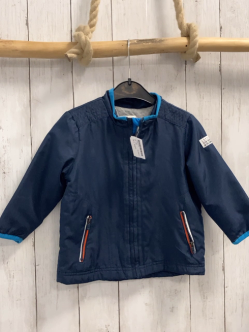 Esprit  Jacke  Gr. 86  blau hellblauer Bund weiß orange Reißverschlüsse 