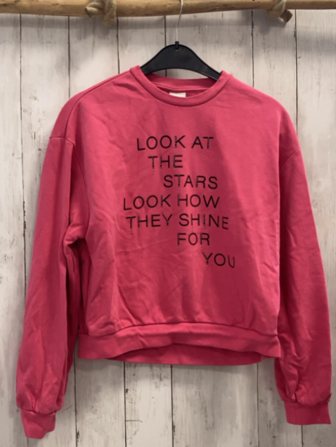 S´Oliver Pullover Gr. 158  pink schwarze Schrift