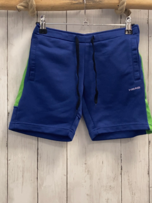 Head  Sportshorts  Gr. 140  blau hellgrüner Seitenstreifen 