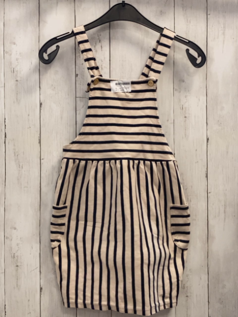 H&M  Trägerrock  Gr. 134/140  sand schwarze Streifen 
