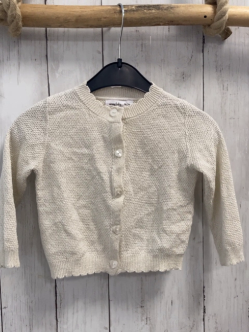 Sinsay Baby  Strickjacke  Gr. 80  beige mit golden Glitzerpunkten 