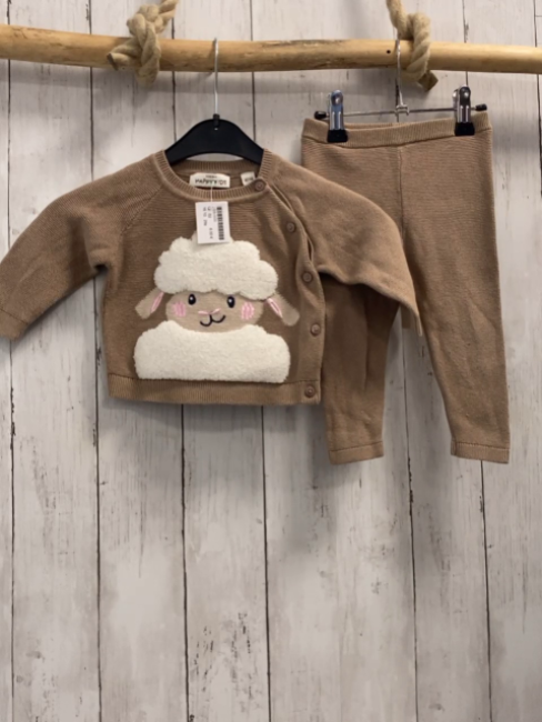 2tlg Pullover + Hose Gr. 62  beige Schaf
