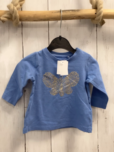 Name it  Langarmshirt  Gr. 62  hellblau goldener Schmetterling 