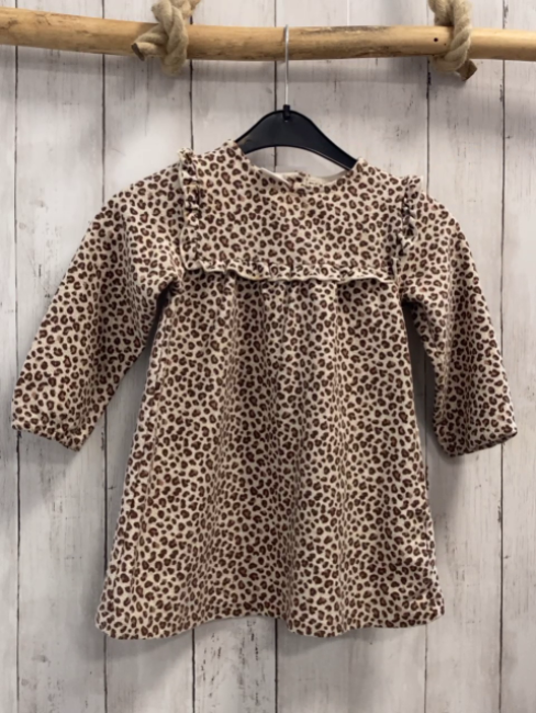 Zara  Kleid  Gr. 98  beige braun hellbrauner Druck 