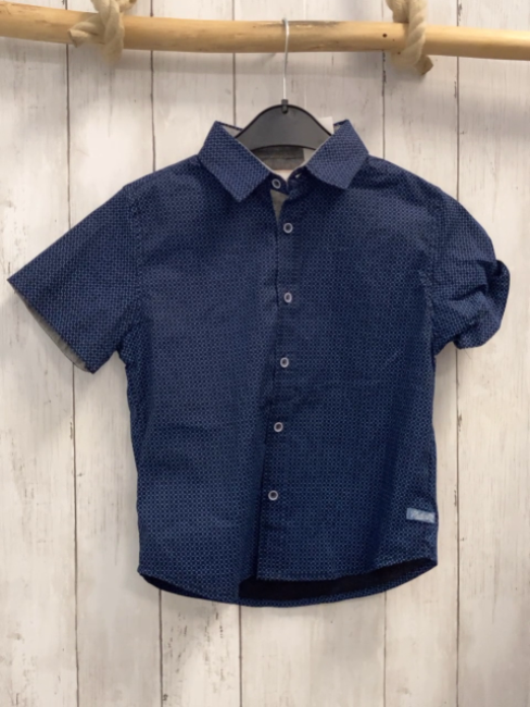 Huntington  Sommerhemd  Gr. 116  schwarz blauer Druck 