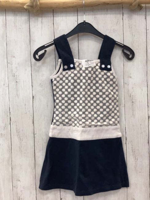 Lofft  Kleid Gr. 116  blaues Oberteil mit weißem Netzmit weißen Blumen 
