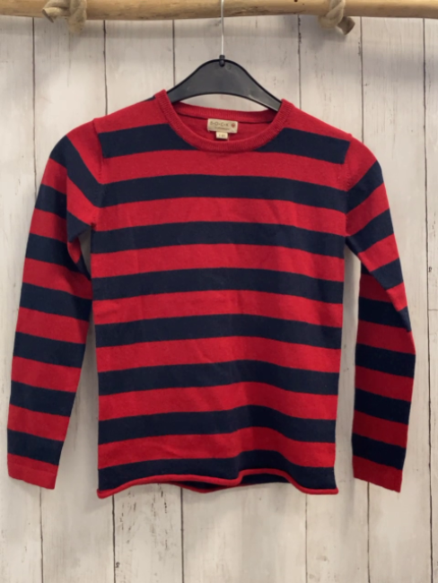 Bock Copenhagen  Pullover  Gr. 122/128  blau rote Streifen Strick 70 % Baumwolle 30 & Wolle 