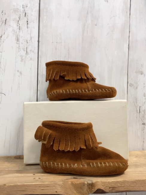  Babyschuhe Size 2 braun Wildleder Fransen