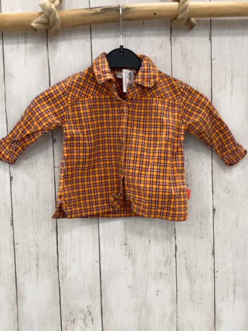 Pre Natal  Hemd  Gr. 68  orange blau rot weiß kariert